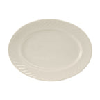 Thumbnail image #1 for Tuxton China Meridian MEH-133 Ceramic Oval Platter, 13-3/8" x 10", Wide Rim, Embossed 1 Dozen