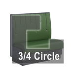 Thumbnail image #1 for ATSMFG ATS AT&S-ATQ-KR42-RD GR5/COM Single Three-Quarter Circle Booth, 48" Long x 42" High, Raindrop Back, Upholstered