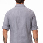 Thumbnail image #2 for Chef Works Oxford SES01-CHR-3XL Utility Chef Shirt, Charcoal Poly/Cotton/Elastane, Snap Front, Long Sleeve, 3XL