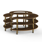 Thumbnail image #1 for Steelite International Mogogo, Modular MGCMSB01WBXF 4-Tier Round Modular Market Station, 81-1/2" Diameter x 41"H, Bengali Mango Laminate