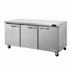 Thumbnail image #1 for Blue Air FSE LLC BLUR72-HC Three-Section Undercounter Refrigerator, 72-3/8"W, Stainless Steel, Solid Doors