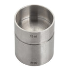 Thumbnail image #1 for TableCraft Products 11414 Stainless Steel Thimble Jigger, 1/2 oz & 1 oz, Capacity Markers (oz/ml) Case of 6