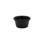 Thumbnail image #1 for CAC China MRKF-3F-BLK 3 oz Fluted Melamine Ramekin, Black, Round Case of 8 Dozen