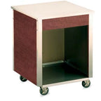 Thumbnail image #2 for Vollrath 2-Series Affordable Portable™ 38760 24-Inch Cherry Woodgrain Cashier Station with Stainless Steel Worktop, Open Base, and Casters