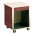 Thumbnail image #2 for 24-Inch Cherry Woodgrain Cashier Station with Stainless Steel Worktop, Open Base, and Casters