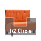 Thumbnail image #1 for ATSMFG ATS AT&S-AHC-K36-RD GR7 Kevin Half Circle Booth, single, 48" x 90" x 48" long x 36" high, Raindrop back, removable sinuous spring seat with