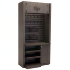 Thumbnail image #1 for Axis Designs Micro Market Fixtures ICM-4296 In-Line Coffee Merchandiser with Storage Cabinet and LED Lighting, 42"W x 26-1/4"D x 96"H
