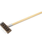 Thumbnail image #1 for Alegacy Foodservice Products GB8702 Grill Cleaning Brush with Scraper, Flexible Steel Bristles, 27" Handle
