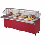 Thumbnail image #1 for Piper Products/Servolift Eastern Reflections R5-ST Mobile Serving Counter, Solid Stainless Steel Top, Enclosed Fiberglass Base, 74 x 30 x 36 in