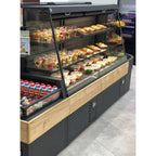 Thumbnail image #1 for RPI Industries Vienna VIAS1-34-R-SL-SC-INS-CAL Open-Air Refrigerated Display Case, Horizontal, 2-Tier, Stainless Steel, Self-Contained, 23-5/8"W