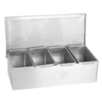 Thumbnail image #1 for Thunder Group SSCD004 Countertop Bar Condiment Dispenser, 4-Compartment, Open Bottom, 18/8 Stainless Steel Case of 16