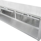 Thumbnail image #2 for IMC/Teddy LSB-42 Stainless Steel Locker & Show Bench, 42"W x 15"D, 2 Lockable Compartments, Open Front Bottom Shelf