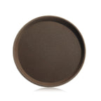 Thumbnail image #1 for New Star Foodservice Inc. 24944 Non-Slip Round Plastic Serving Tray, 11" Diameter, Brown Case of 12