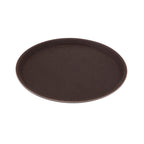 Thumbnail image #1 for Alegacy Foodservice Products RNST11BR 11" Round Brown Non-Slip Plastic Serving Tray Case of 12