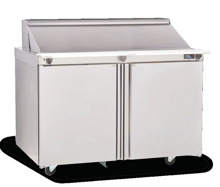 Product image #1 for Delfield 48-Inch Two-Section Sandwich/Salad Top Refrigerated Prep Table with 2 Doors and 12-Pan Capacity