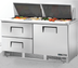 Thumbnail image #5 for True 64-Inch Two-Section Sandwich/Salad Prep Table with 1 Door and 2 Drawers