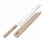 Thumbnail image #1 for Korin Inc HMA-MOKS-255 10-Inch Molybdenum Wa-Kensaki Slicer Knife with Wood Handle