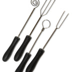Thumbnail image #1 for JB Prince B989 Chocolate Dipping Skewers, 8"L, Stainless Steel, Black Plastic Handle