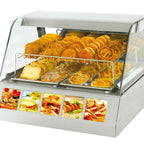 Thumbnail image #1 for Equipex LLC Roller Grill HOT 200 Countertop Heated Food Display Case, Full Service, Curved Glass, Stainless Steel, 32"W