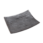 Thumbnail image #1 for Korin Inc Gray Nanban PLL-155 Rectangular China Plate, 13-1/2" x 10-1/2" x 2-1/2", Metallic Charcoal with Matte Black Accents