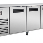 Thumbnail image #1 for Blue Air FSE LLC BLBB90-4S-HC 90-Inch Stainless Steel 3-Door Back Bar Cooler with 6 Adjustable Shelves