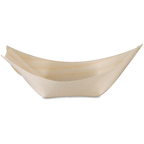 Thumbnail image #1 for JB Prince R588 2.5 Disposable Biodegradable Serving Boat, Poplar/Bamboo, Natural, 2-1/2"L x 1-1/2"W x 1/2"H