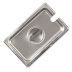 Thumbnail image #1 for Alegacy Foodservice Products Rest-Rite CP8142NC 1/4 Size 24 Gauge Stainless Steel Notched Flat Steam Table Pan Cover with Handle Case of 12