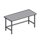 Thumbnail image #1 for Pacific Stainless Products Spec Line WKS6030IO Stainless Steel Work Table, 60"W x 30"D, Flat Top, Open Base