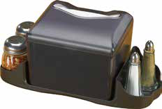 Product image #4 for Venue Tabletop Fullfold Napkin Dispenser with Condiment Caddy, Translucent Black Pearl