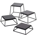 Thumbnail image #1 for TableCraft Products BKR4 4-Piece Black Powder-Coated Metal Buffet Riser Set with Non-Slip Tops Case of 6