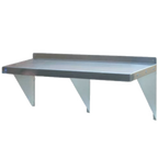 Thumbnail image #1 for Blue Air FSE LLC WS1296 Wall-Mounted Stainless Steel Shelf, 96"W x 12"D, Turned-Down Front & Sides, Rear Upturn, 3 Brackets