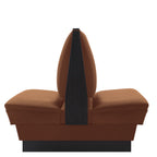 Thumbnail image #2 for ATSMFG ATS AT&S-QAD-LX42-6CH-CUR Double Restaurant Booth, 42"H, 6-Channel Elm Wood Top & End Caps, Dark Walnut, Curry Upholstery