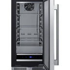 Thumbnail image #2 for Summit Commercial Summit Appliance SDHR1534 Undercounter All-Refrigerator, Solid Stainless Steel Door, 15"W, 1.8 cu. ft.