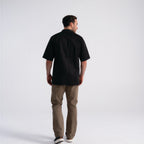 Thumbnail image #2 for Chef Works PCSS-BLK-4XL Unisex Black Short-Sleeve Double-Breasted Chef Coat, Poly/Cotton Blend, 4XL