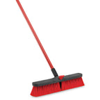 Thumbnail image #1 for Libman Commercial 804 18-Inch Multi-Surface Push Broom with 60-Inch Steel Handle, Red Case of 4