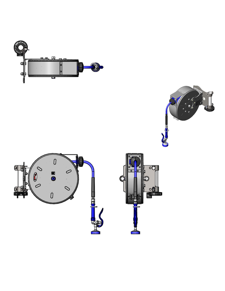 Product image #2 for T&S Brass Enclosed Epoxy-Coated Retractable Hose Reel Assembly with 30 Ft. 3/8 In. Hose and High-Flow Spray Valve