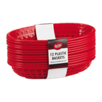 Thumbnail image #1 for TableCraft Products Cash & Carry C1084R Jumbo Oval Fast Food Basket, Red Polypropylene, 11¾" x 9" Case of 3