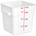 Thumbnail image #1 for Libertyware SFC8-W Square Food Storage Container, 8 Quart, White, NSF Case of 24