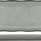 Thumbnail image #1 for International Tableware Luna LU-133-AS Rectangular Stoneware Platter, 13 x 6-1/2 in, Ash Reactive Glaze 1 Dozen