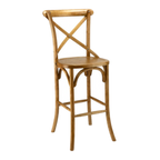 Thumbnail image #1 for G & A Commercial Seating 9688VS Commercial Bar Stool, Cross Back, Veneer Seat, Oak Bentwood Frame, Footrest