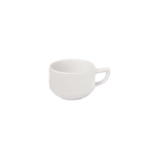 Thumbnail image #1 for Vertex China Opera OP-35 3 oz Stackable China Coffee Cup with Handle, Polished Foot, Bright White Case of 3 Dozen