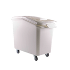 Thumbnail image #1 for Thunder Group PLIB027C Mobile Plastic Ingredient Bin, 27 Gallon, Sliding Lid, White