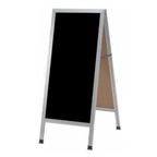 Thumbnail image #1 for AARCO Products AA-311SB 18"W x 42"H Black Porcelain Sidewalk Markerboard with Aluminum A-Frame