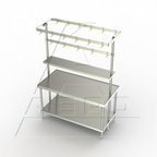 Thumbnail image #2 for AERO Manufacturing CFAO-10120 Adjustable Center-Mount Table Overshelf, 120"W x 10"D, Single-Deck, 16-Gauge Stainless Steel