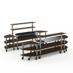 Thumbnail image #1 for Steelite International Mogogo, Modular MGCMLC13WSXW Modular Back Bar with Extended Corners, Large Ice Bin, Mango Wood, Stainless Steel, Casters