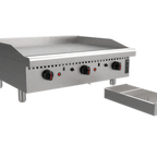 Thumbnail image #3 for Venancio USA Elite Series R48CT-48T 48-Inch Gas Countertop Griddle with 1-Inch Smooth Polished Steel Plate and Thermostatic Controls