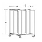 Thumbnail image #1 for Renfro Industries Inc. RIDEMISD241636 Stainless Steel Tray Cart, 36 x 24 x 16 in, 4 in Polyurethane Casters, 2 Locking