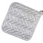 Thumbnail image #1 for Alegacy Foodservice Products PHS8 Square Silicone Pot Holder, 8" x 8", Metallic Silver 1 Dozen