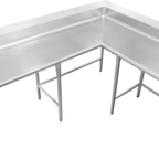 Thumbnail image #1 for IMC/Teddy SCCD-72-16 Corner Clean Dish Table, Left-to-Right, 30" Machine-to-Corner, 72" Corner-to-End, 8"H Splash, 16-Gauge Stainless Steel