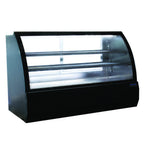Thumbnail image #1 for Ojeda USA RDCH 6 Refrigerated Deli Case, Curved Glass Front, Sliding Rear Doors, 2 Adjustable Shelves, Self-Contained Refrigeration, Black Exterior